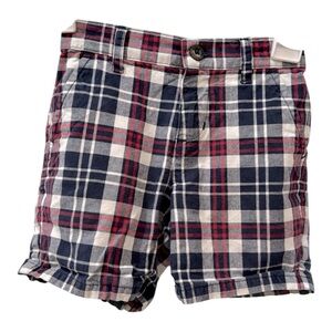 Janie and Jack baby size 6-12 months red white and blue plaid shorts